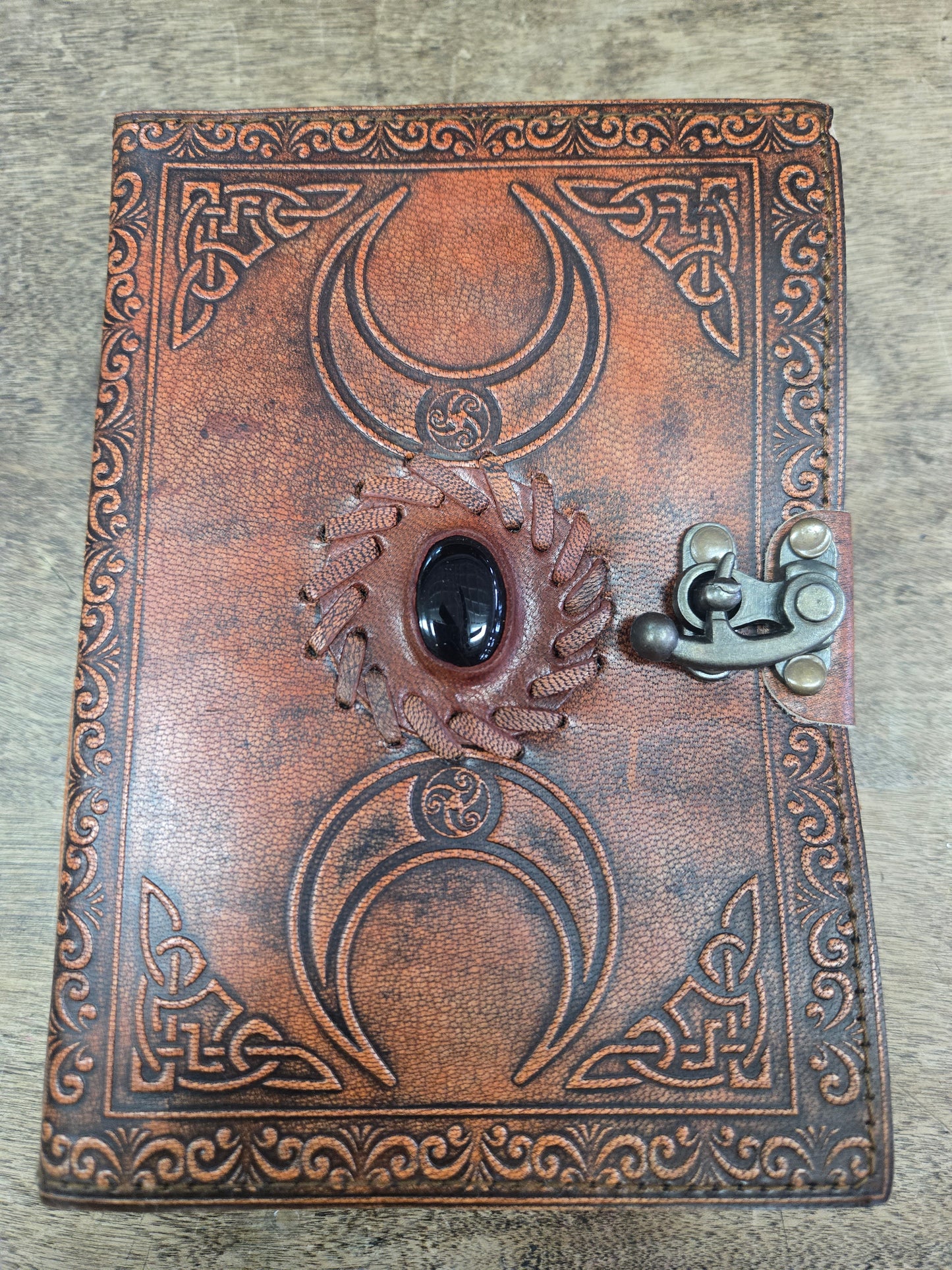 Triple Moon Leather Journal w/ Latch