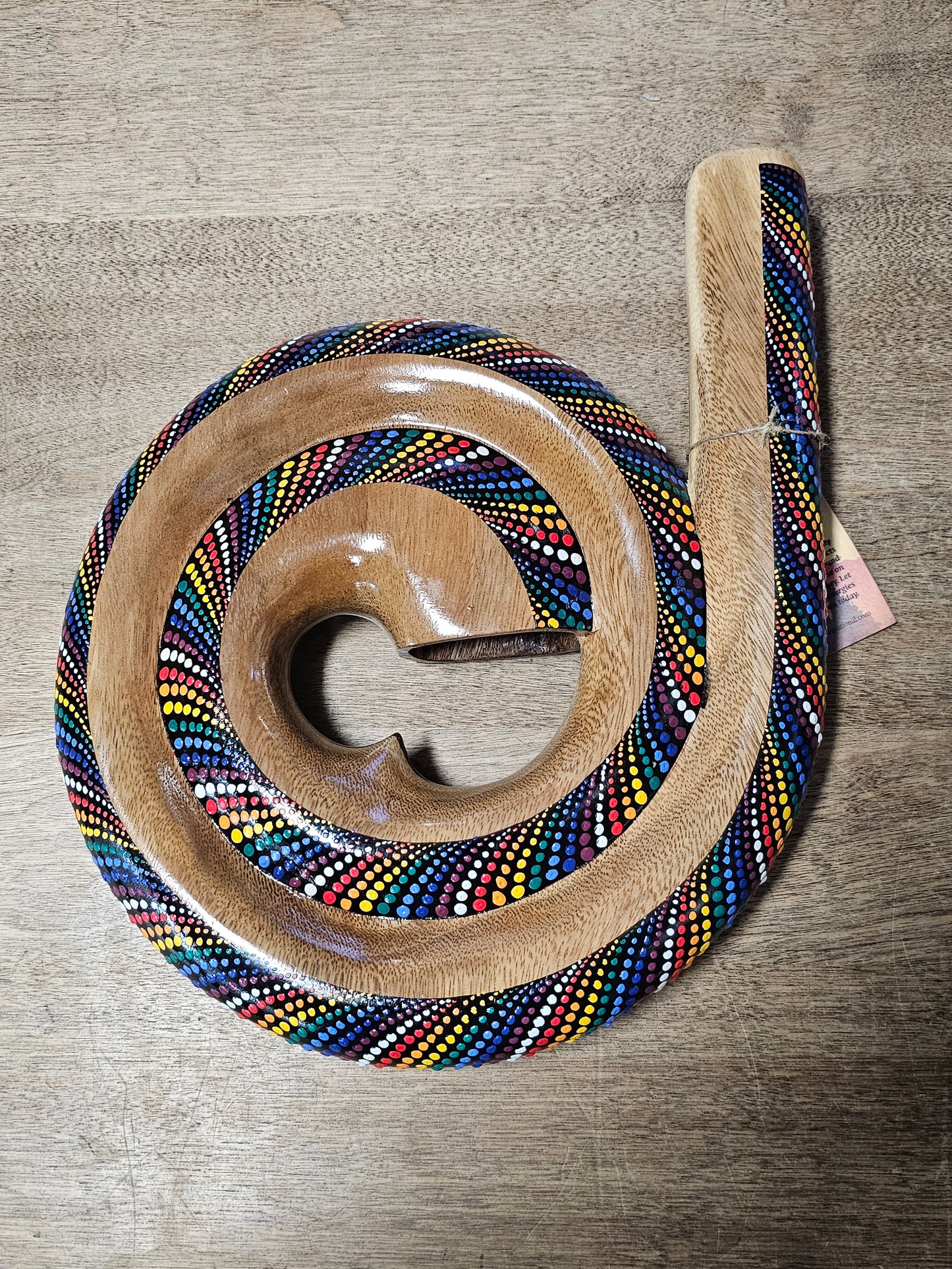 Wood Curved Didgeridoo - Hand Painted
