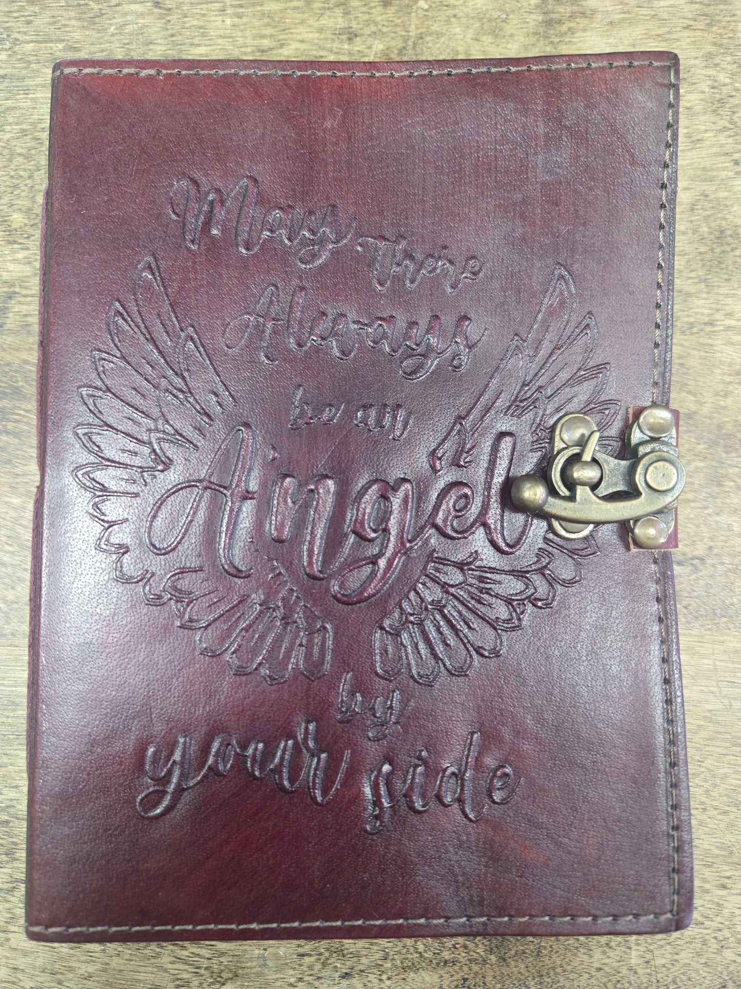 Angel by Your Side Leather Journal w/ Latch