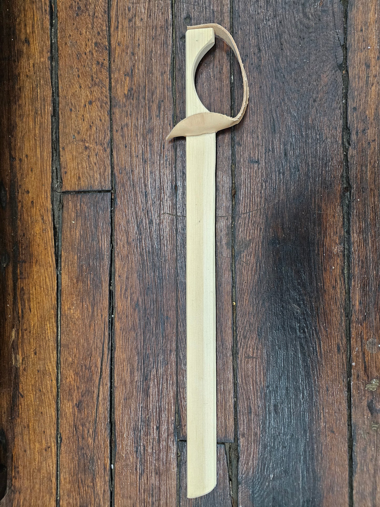 Wooden Pirate Sword with Leather Handle