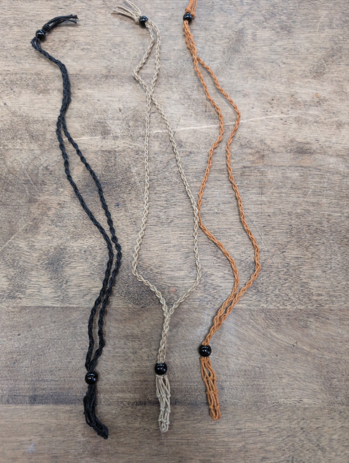 Cotton Necklace for Tumbled Stones adjustable