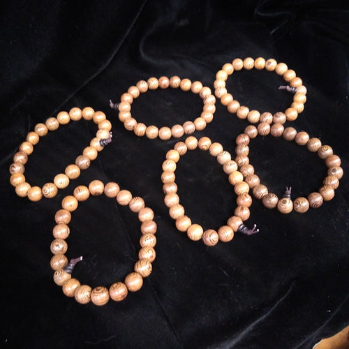 Phoenix Tail Wood wrist mala beaded bracelet prayer beads
