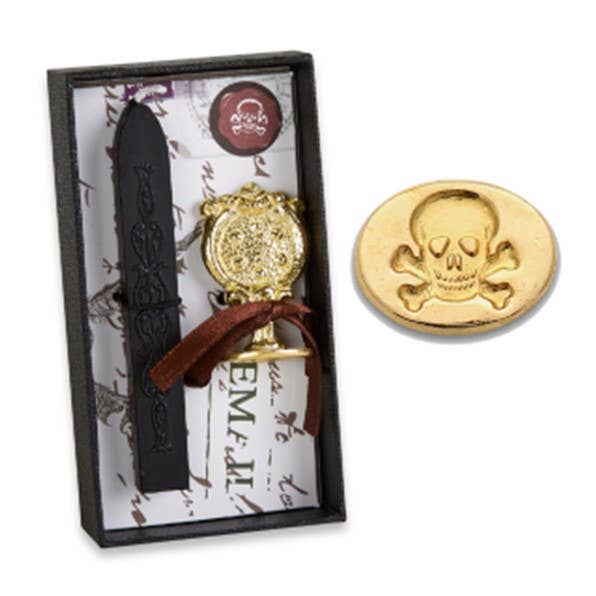 Florentine Brass Stamp Wax Seal Kits- Skull and Crossbones