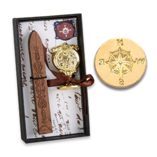 Florentine Brass Stamp Wax Seal Kits- Compass
