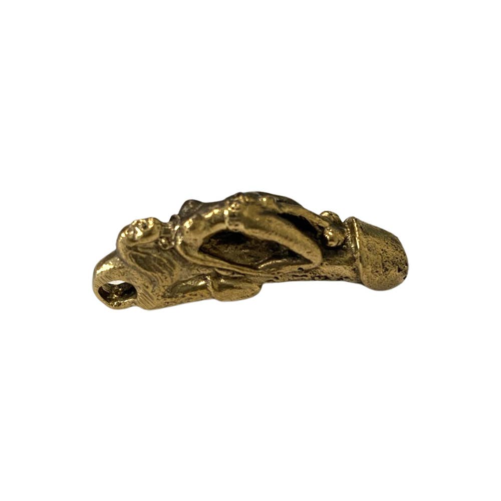 Miniature Brass Figurine, Fertility Pendant