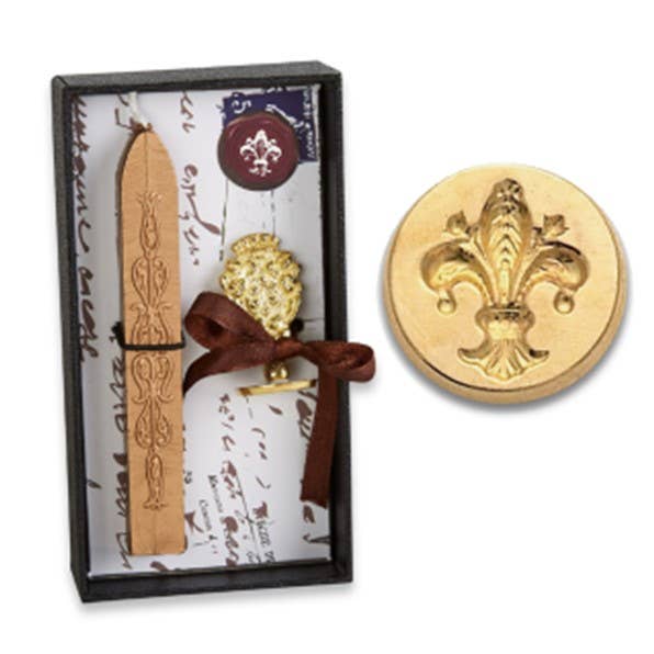 Florentine Brass Stamp Wax Seal Kits- Fleur De lis