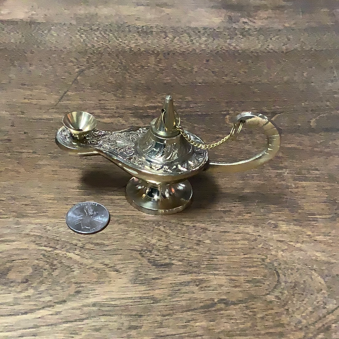 Aladdin’s Lamp Cone Incense Burner Brass