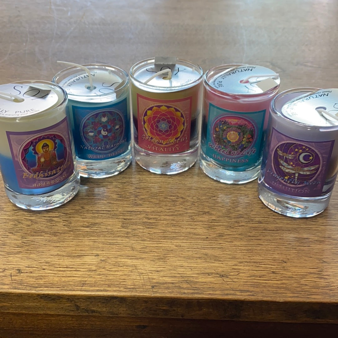 Soy Mandala Votive Candle by Crystal Journey