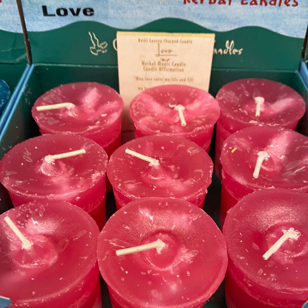 Reiki Charged Votive Candle Crystal Journey (no glass)