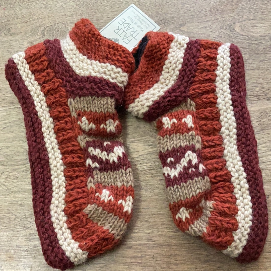 Nepali Wool Fleece Lined Slippers Fair Trade