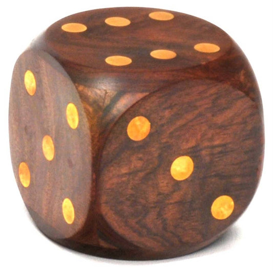 Wood Dice with brass inlay
