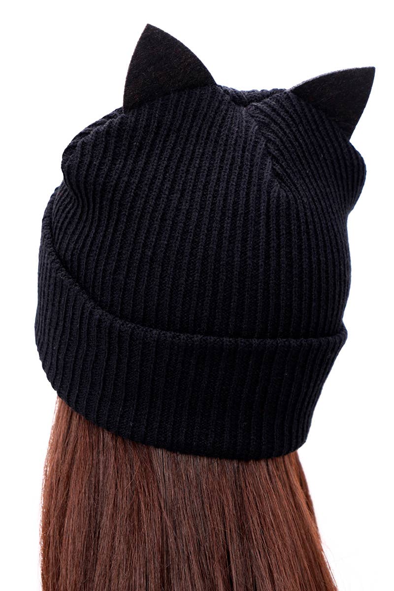 Rainbow Pride Bling Kitty Cat Ear Knitted Beanie Hat