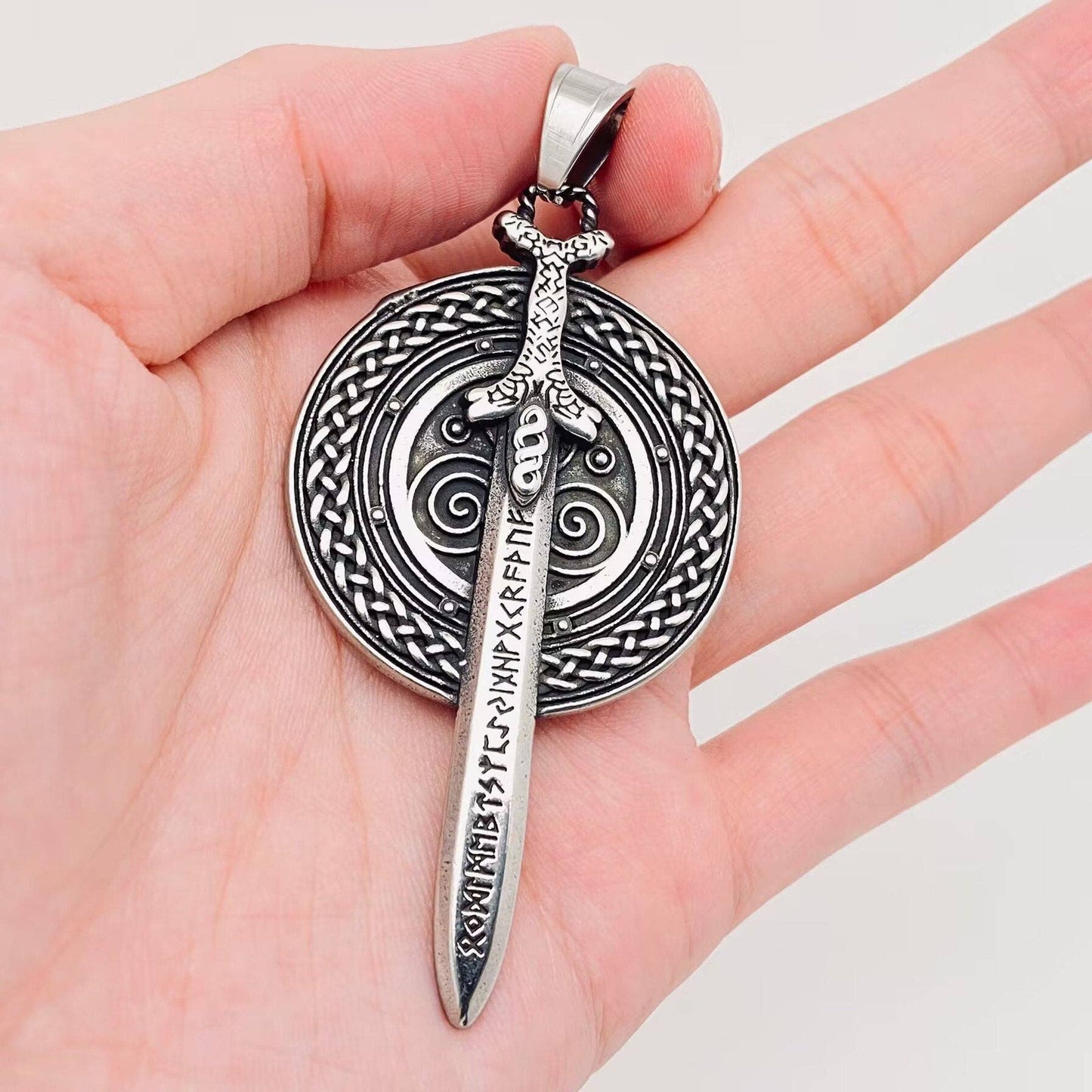 Viking Rune Sword Stainless Steel Pendant - MJ/MNP