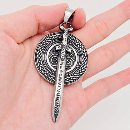 Viking Rune Sword Stainless Steel Pendant - MJ/MNP