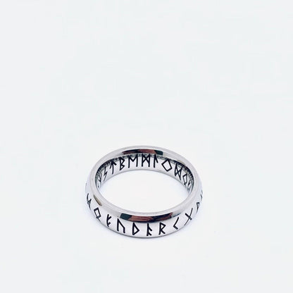 Vintage Viking Text Luen Rune Titanium Steel Ring