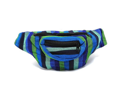 Woven Striped Guatemalan 3 Zipper Fanny Pack