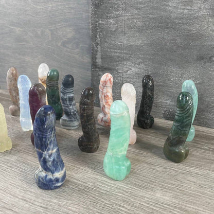 Crystal Phallic Figurine - Penis – Medium Carved Gemstone Statue