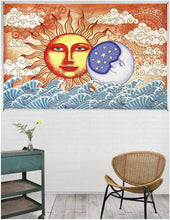 Load image into Gallery viewer, Sun &amp; Moon Ocean Tapestry New Age Hippie Tapestries Beach