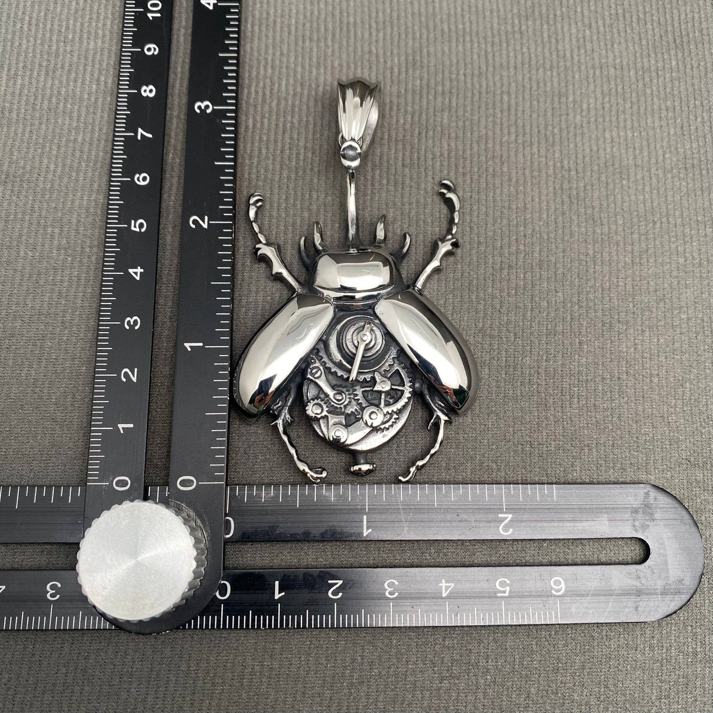 Mechanical Beetle Stainless Steel Pendant