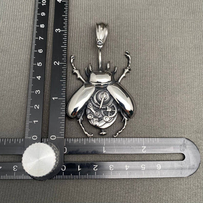 Mechanical Beetle Stainless Steel Pendant