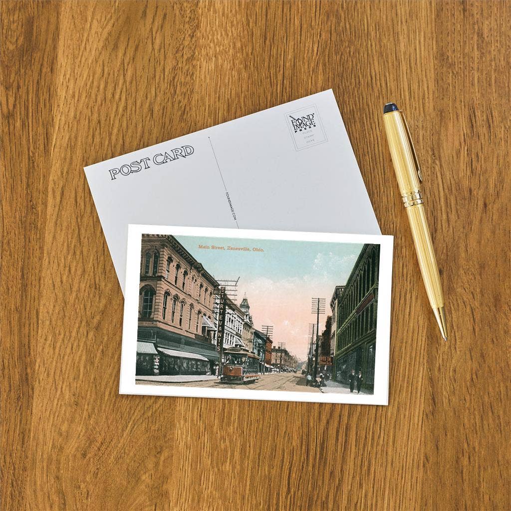 Postcard OH-473 Main Street, Zanesville