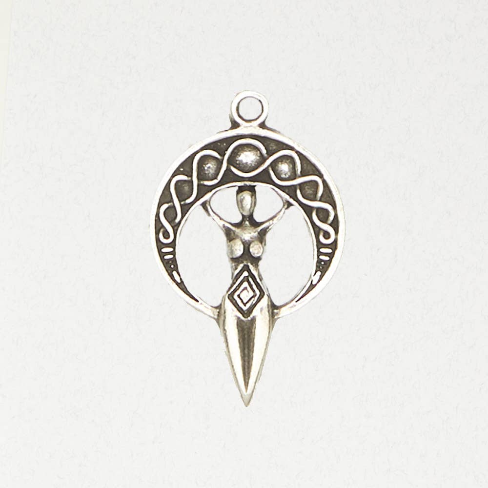 Goddess Pewter Pendant Necklace - Moon Goddess
