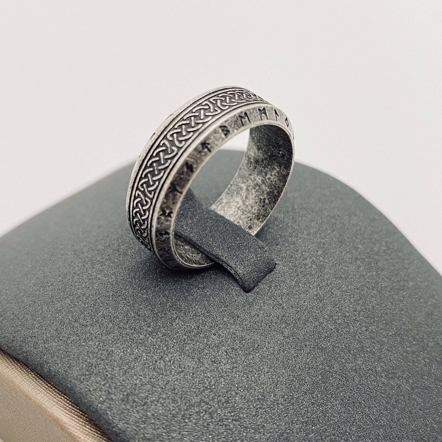 Stainless Steel Vintage Celtic knot Viking Rune Ring - MJ/MR