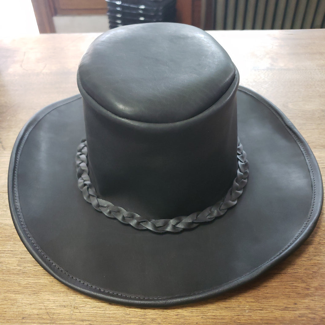 Leather Hats Gambler Style Black
