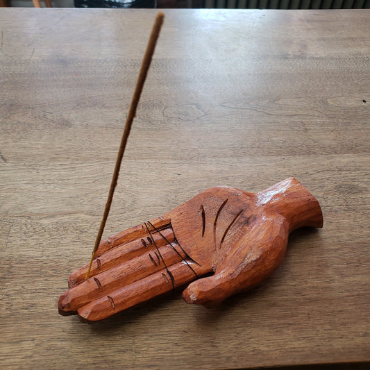 Wood Hand Incense Burner