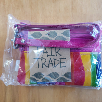 Rainbow Leather Wristlet Wallet