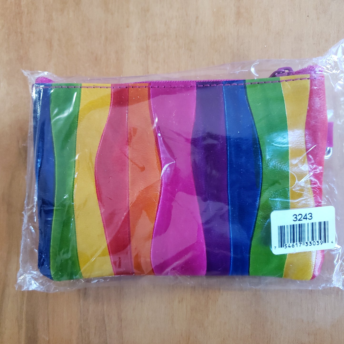 Rainbow Leather Wristlet Wallet