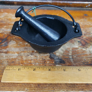 Iron Cauldron mortar and pestle