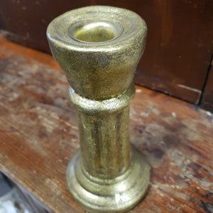Gold Painted Terra Cotta Taper Candle Holder