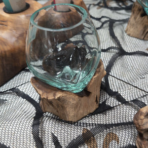Molten Glass on Driftwood