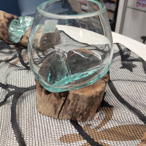 Molten Glass on Driftwood