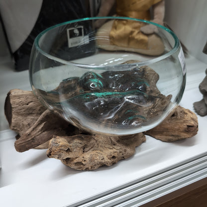 Molten Glass on Driftwood