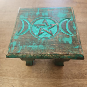 Antiqued triple moon altar table
