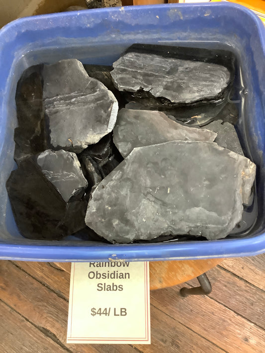 Rainbow Obsidian Slabs Rough by Pound