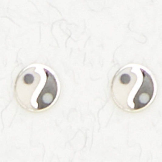 Sterling Silver Ear Studs – Yin Yang
