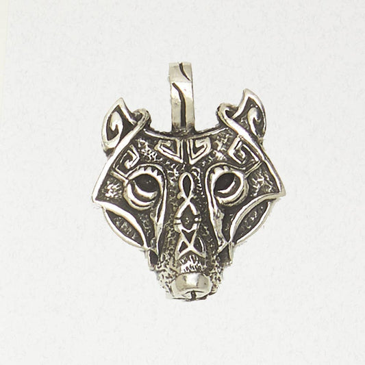 Norse Pewter Pendant Necklace – Viking Wolf's Head