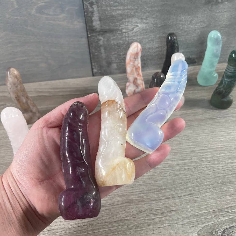 Crystal Phallic Figurine - Penis – Medium Carved Gemstone Statue