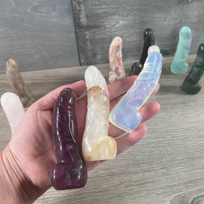 Crystal Phallic Figurine - Penis – Medium Carved Gemstone Statue