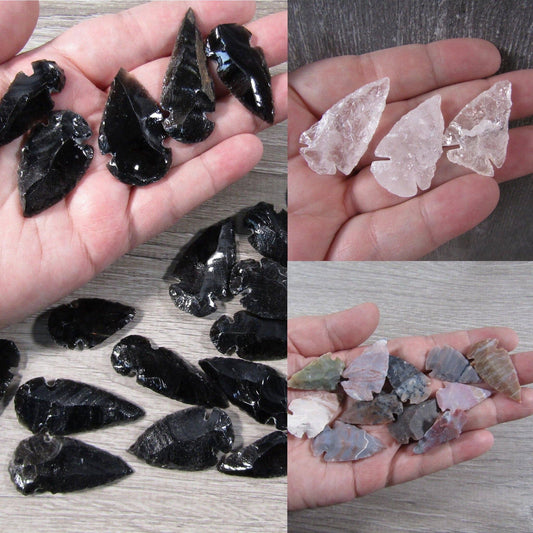 Gemstone Knapped Arrowheads