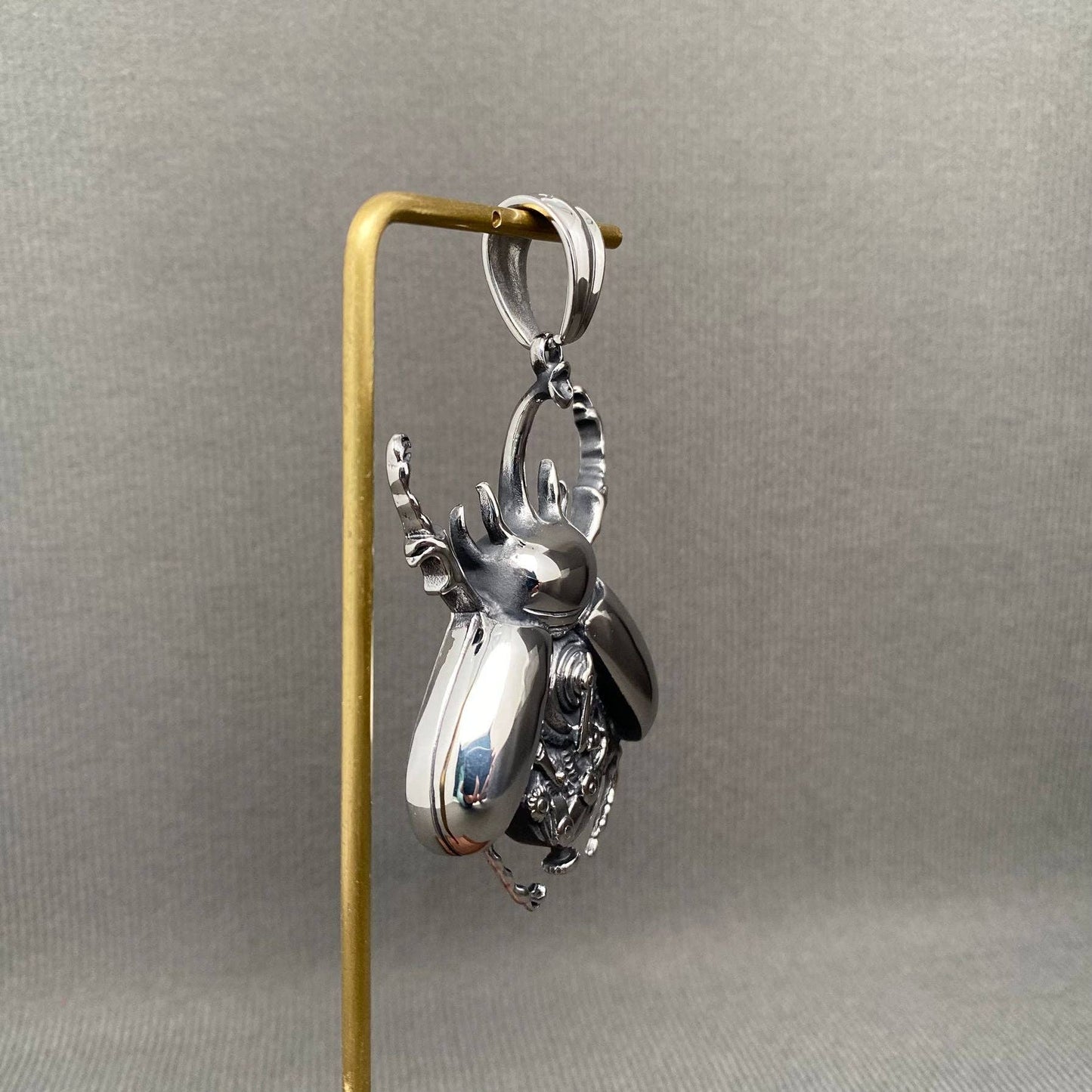 Mechanical Beetle Stainless Steel Pendant