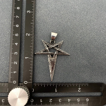 Stainless Steel Eye of Horus Pentagram Pendant