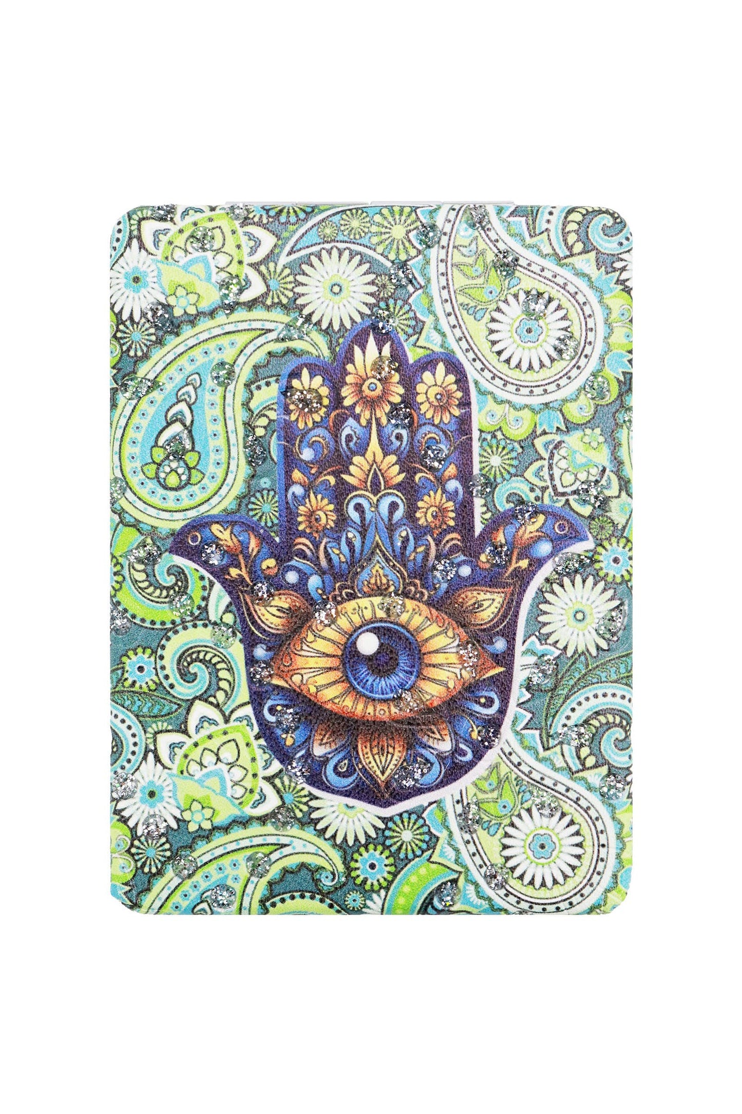 Hamsa Hand Glitter Compact Mirror - 12 Pc