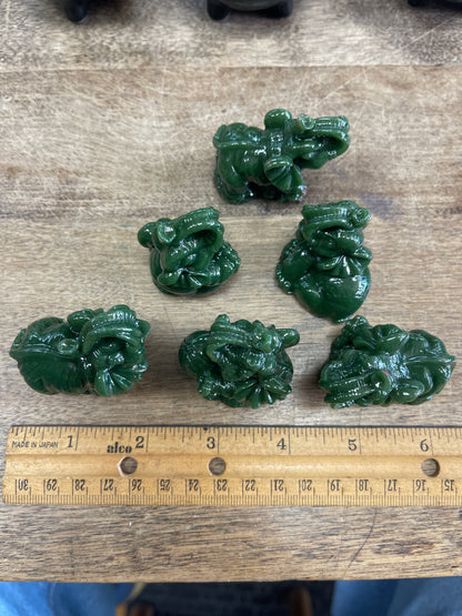 Elephant Figure Green Resin