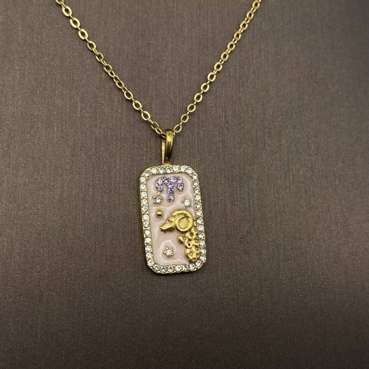Zodiac 12 Constellations 18K Golden S.Steel Necklace - FGS