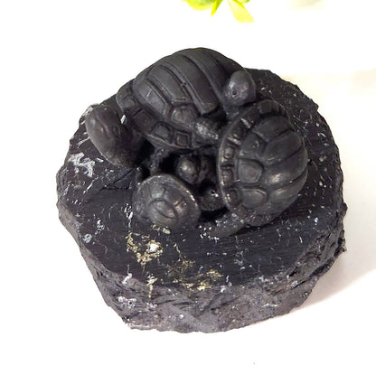 Shungite Figurine Turtle Family (1.75"x1.5") EMF Protection