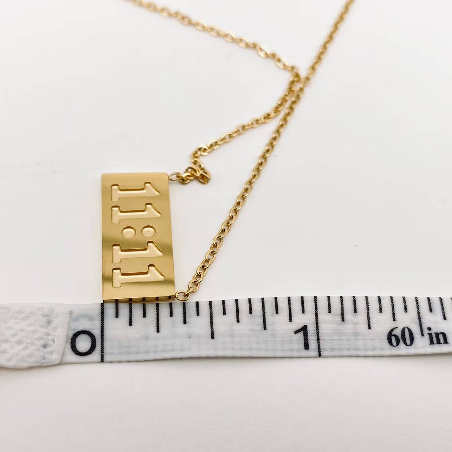 "11:11" Charm Pendant Stainless Steel Necklace